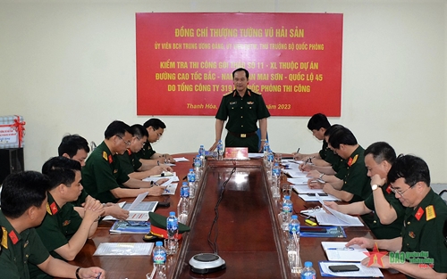 Thượng tướng Vũ Hải Sản kiểm tra việc thi công dự án của Tổng công ty 319